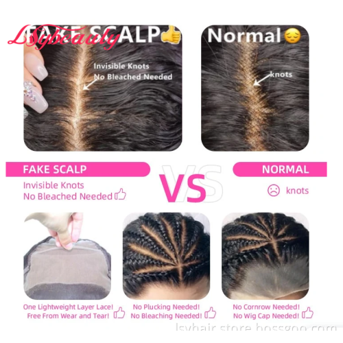 New Method Premade Fake Scalp Human Hair Lace Front Wigs Pre plucked Brazilian Deep Curly Amazon Wigs Glueless Lace Wigs